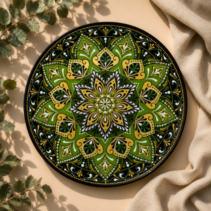 Hand-Painted Decorative Ceramic Plate – 25 cm