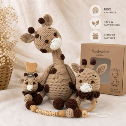 Handmade Crochet Baby Pacifier Set