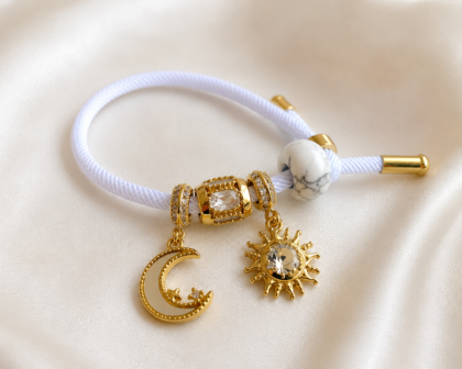 Gold-Plated Imitation Stone Bracelet – 22 cm Adjustable