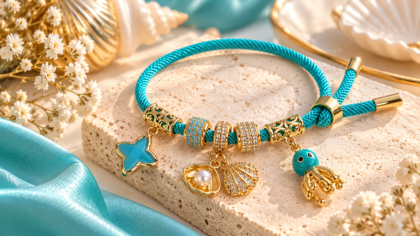 Gold-Plated Adjustable Bracelet with Swarovski Crystals – 22cm